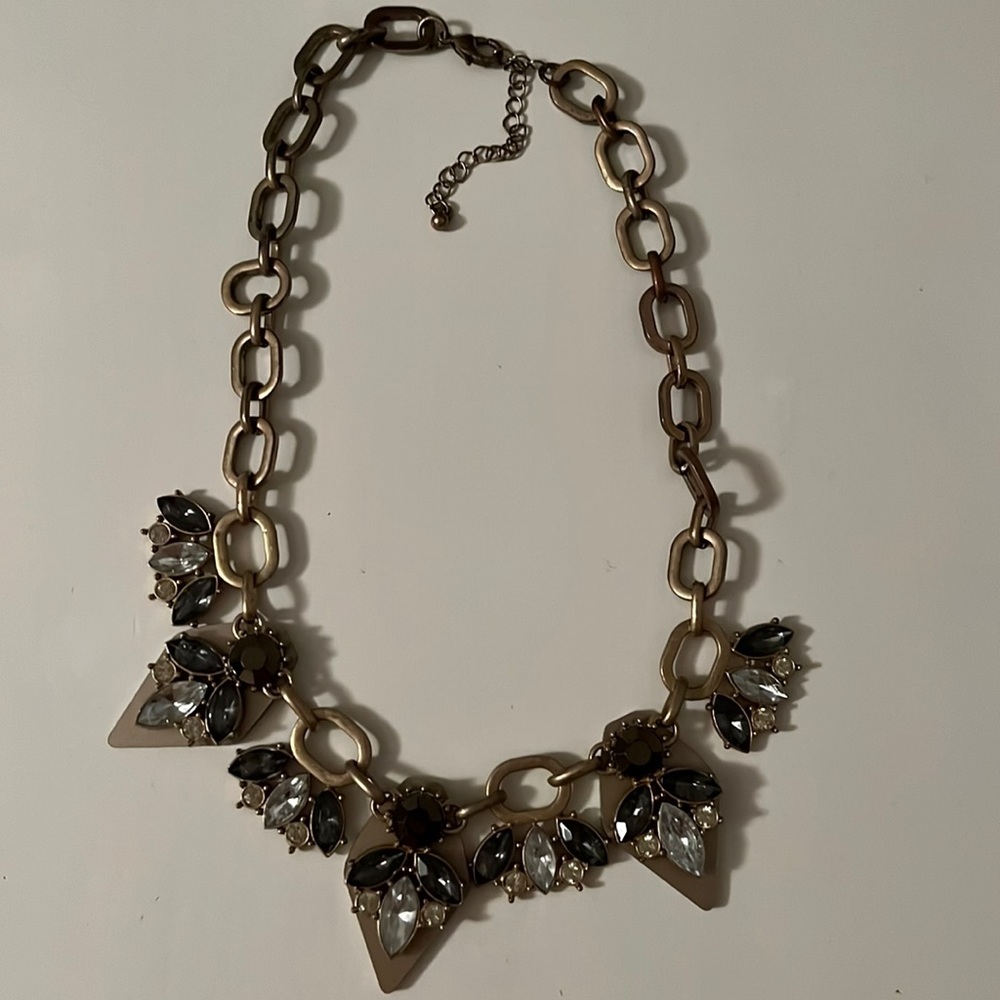 Gold and grey statement necklace
